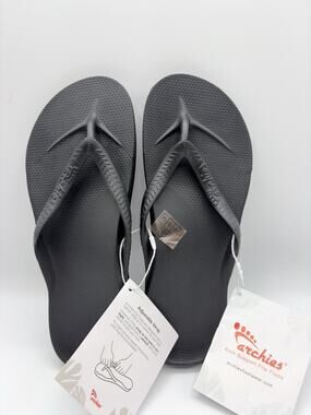 Archies Sliders Sandals Unisex Sz M 4 W 5 Black Arch Support Therapy NWT